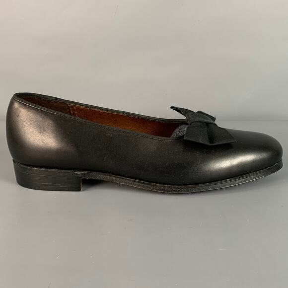 PAUL STUART x GRENSON Size 6.5 Black Leather Bow Loafers main image 5
